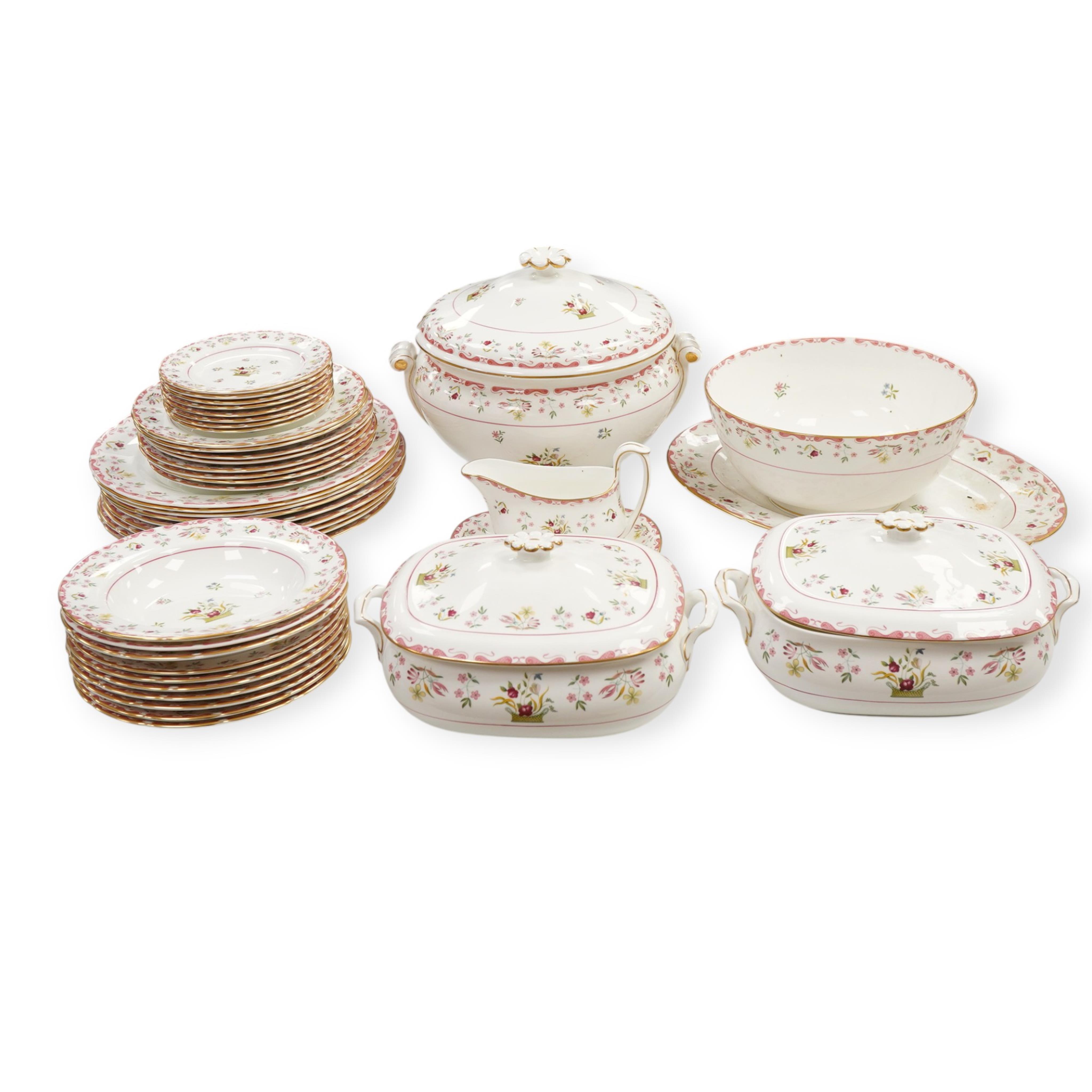 A Wedgwood Bianca pattern part dinner service including tureens